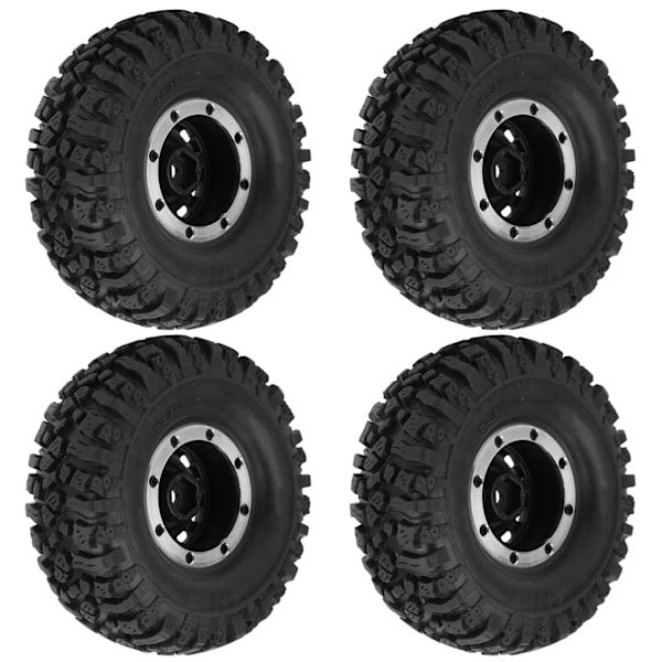 4 kpl 1/10 kauko-ohjattavat 1,9 tuuman alumiinivanteet ja 115 mm kumirenkaat D90/F350/SCX10 musta
