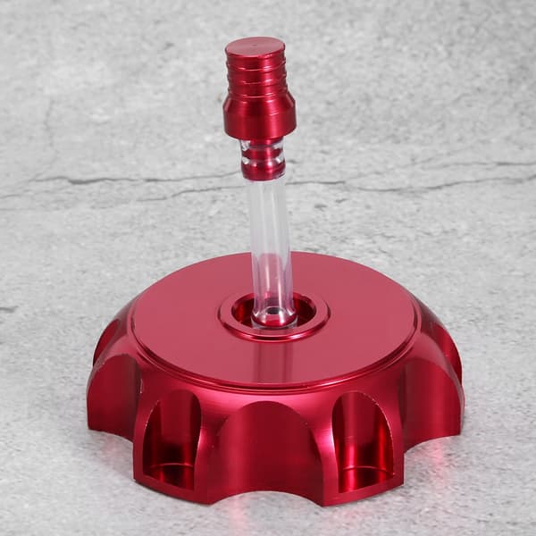 Motorcykel CNC Aluminium Bensintanklock med Andningsventil (Röd)