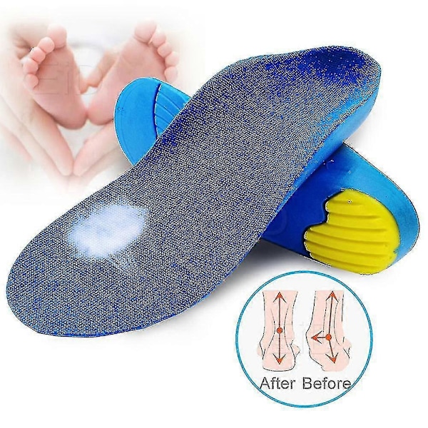 Børn Orthotics Indlægssåler Til Platfod Støtte Korrektion Fodpleje Til Børn Ortopædisk Indlægssål Sko Indlæg EU19-22 15cm