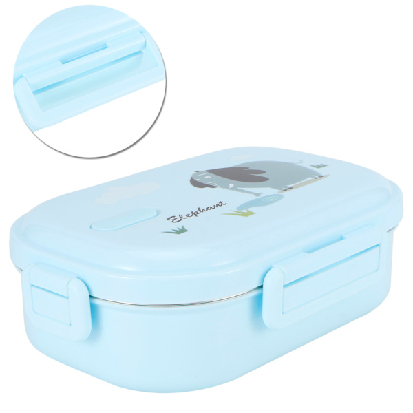 Isolerad lunchlåda läckagesäker rostfritt stål Bento-låda japansk mat barnbehållare (blå)