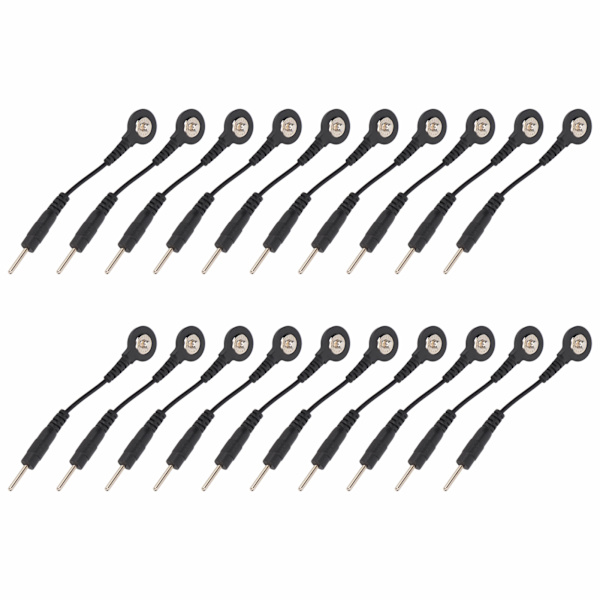 20 stk Black Snap Electrode Wire Elektrode Bly ledninger til TENS Machine Digital Treatment Machine 2 Tommer