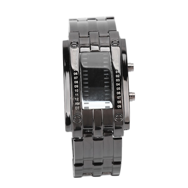LED watch Unik binärt tidsläge Display Konvex bågstruktur Vattentät LED- watch Elektronisk watch Svart S