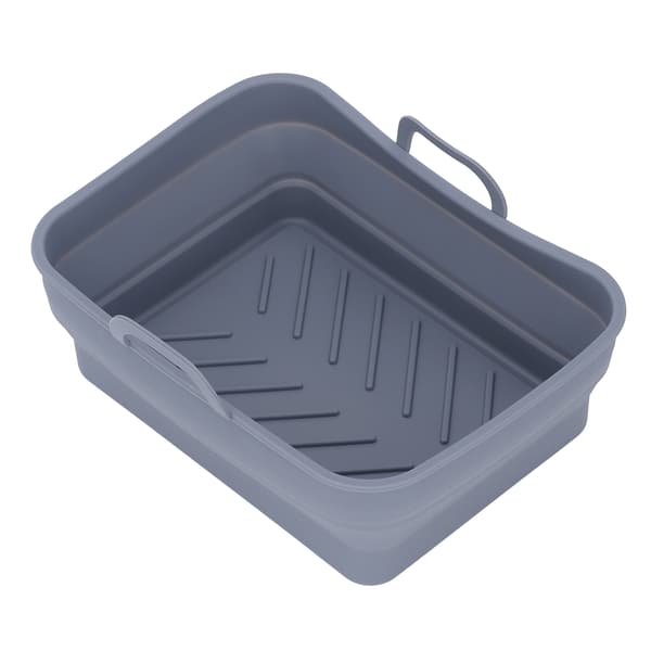 Silikon Air Cooker Pot Rektangulær Frityrgryte Foring Brett Erstatning for Kjøkkenutstyr Grå