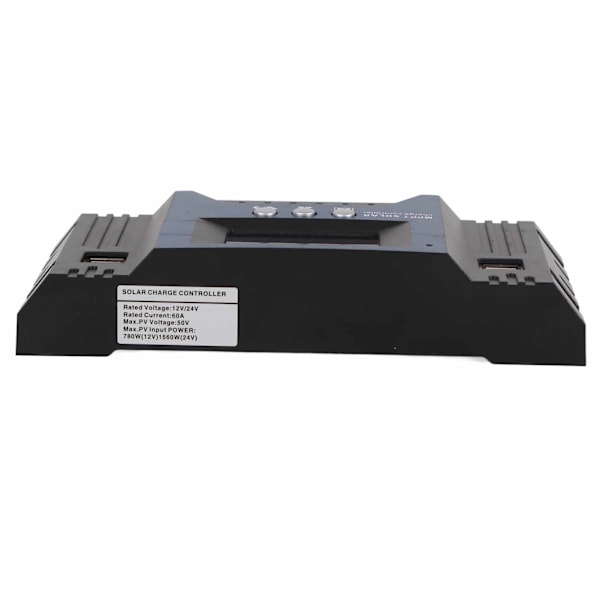 12V 24V Solar Charge Controller Regulator 4 USB-porte 5V 2.5A Parameter Justerbar LCD-skærm til hjemme-RV-båd 60A