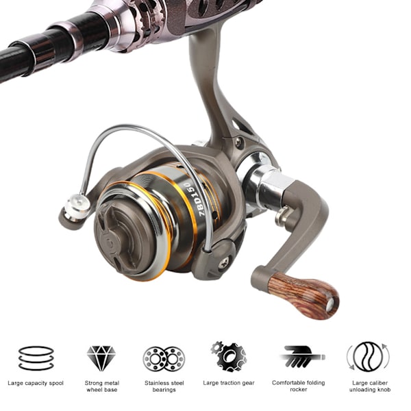 Bærbar alle metal holdbare 13+1BB lejer mini spinning hjul fiskeline hjul tilbehør (Mini 150)