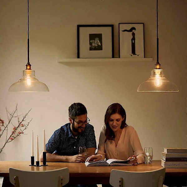 LED E27 Edison Skruepære, 4W Klar Filament, Varm Hvid, Ikke-Dæmpbar - 2 Pak