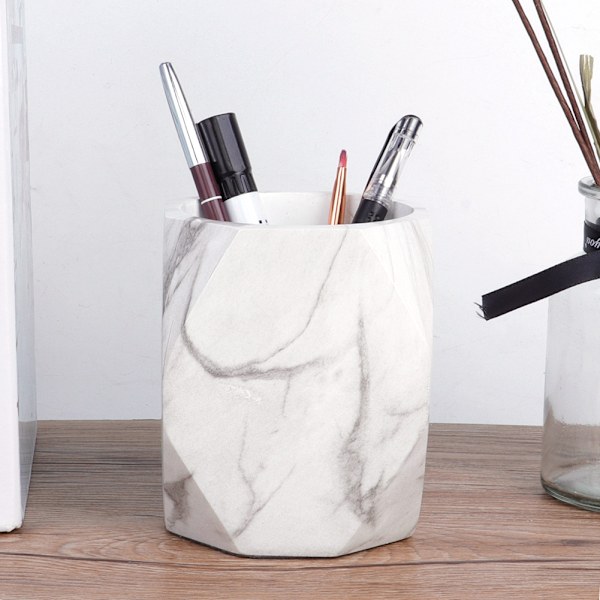 Marmorering Kosmetisk Makeup Oraganizer Opbevaringsboks Hjem Resin Makeup Etui Udvidelsesholder (Stor)