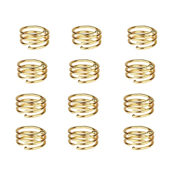 12 stk. servietring spiral vaskbar dekorativ metal servietring til bryllupsfest banket middag
