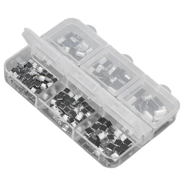 2 æske flad ryg Rhinestones 6 Grid DIY Fashionable firkantede rektangulære nail Art Rhinestones
