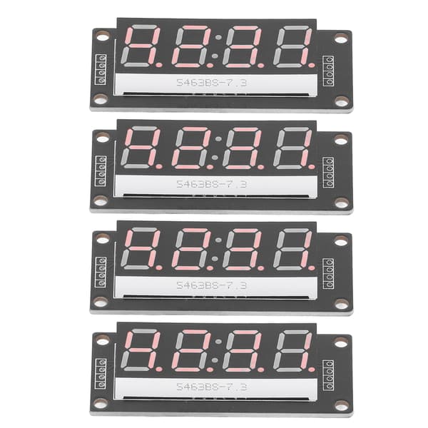 4 sæt 4-cifret digitalt rør LED-displaykort 7 segmenter urmodul TM1637 0,56 tommer rød MRA041D