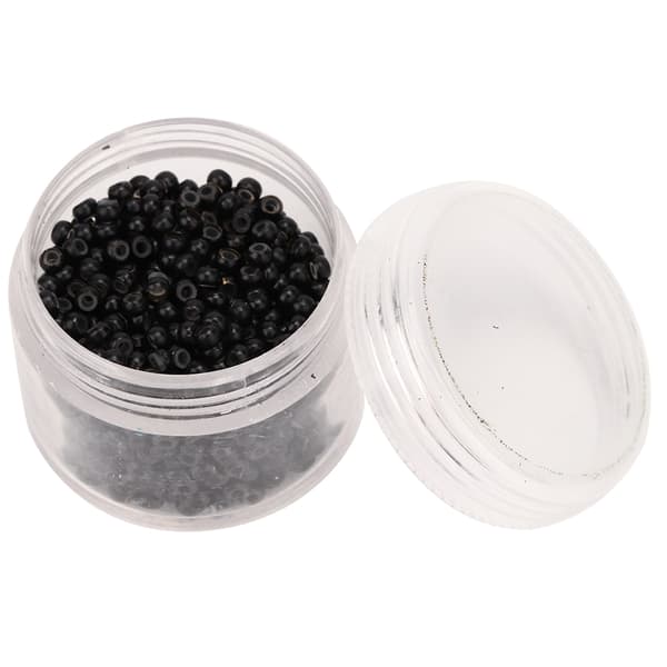 1000 stk. 3 mm x 2 mm Silikone Micro Links Ringe Perler Hårforlængelsesværktøj Sort