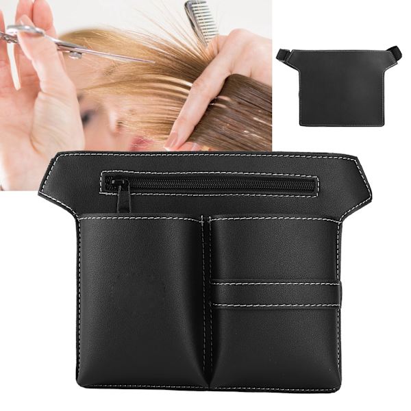 Frisör Barber Saxklämmor Frisör Holster Väska Hållare Väska PU Läder(Svart)