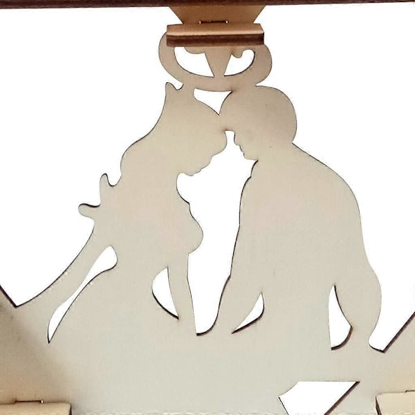 Hjärtdisplayställ Chokladställ Bröllopsdisplay Kreativt Trä Kärlekshjärta