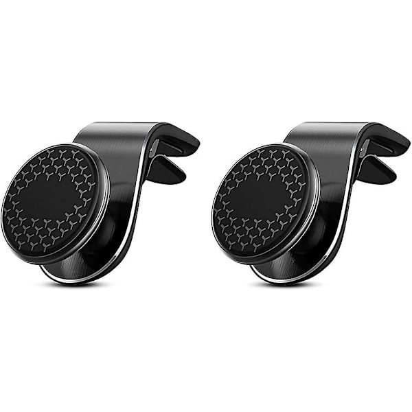 Magnetisk bilholder for smarttelefon (2-pakning), mobiltelefonmagnet med 360° roterende ventilasjon