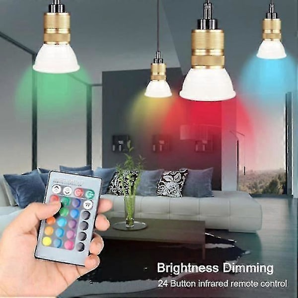 15w - 15w LED RGB E27 Pære Energibesparende, Stroboskopisk Blink, Justerbar Lysstyrke, RGBW Lampe Med -DGZD