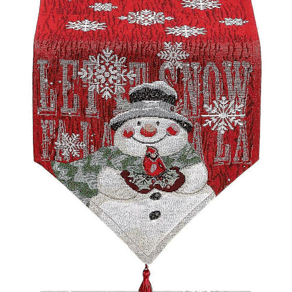 Bordsflagga med juldekoration Snögubbe Duk,(1 set)