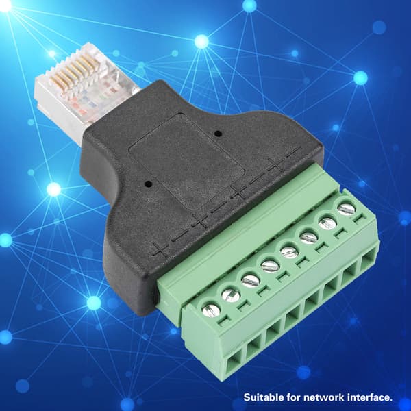 8P8C Ethernet RG-45 Hann til Terminal 8 Pin Digital Adapter Koblingshode