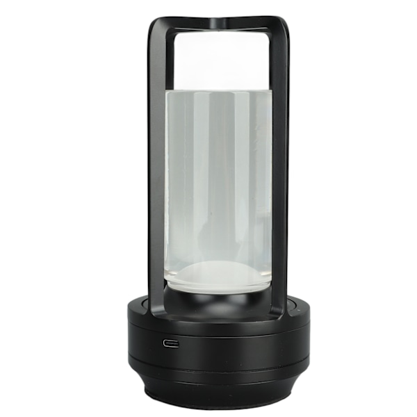 Led-bordlampe uden ledning, 3 farver, trinløs dæmpning, genopladelig touch-lampe, natbordslampe til soveværelse, sort