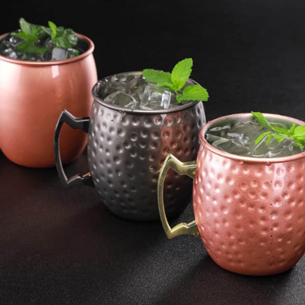 Moscow Mule-kopp 550 ml rustfritt stål stor kapasitet hammerpunkt barkopp for cocktail