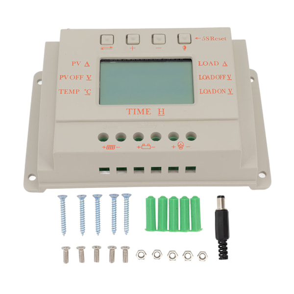 Solcellsregulator MPPT Laddningsurladdningskontroll LCD-display 12V 24V USB 5V Utmatning