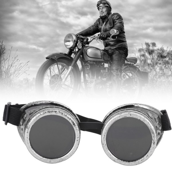 ABS Vintage-tyyliset Steampunk-lasit Kaksoiskerroksinen Aurinkolasit Juhlatarvikkeiden Koristeluun Vintage-hopea