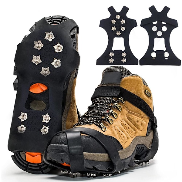 1 par Crampons Ice Traction Cleats Non Slip Sko Greb 10 Spikes Ice Cleats til Sko Støvler Traction Cleats til Udendørs Gåture på Sne og Is