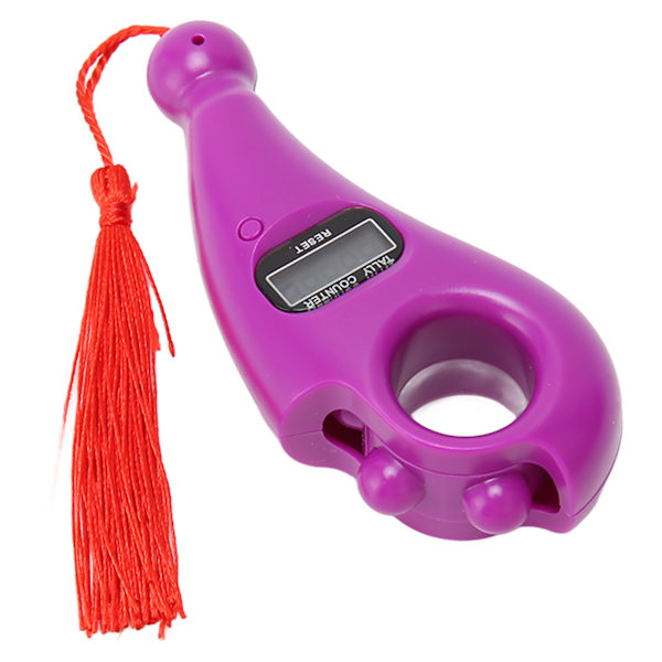 Digitale perleteller LCD lav støy automatisk avstenging Digital Buddha perleteller med dusk for meditasjon Fingerbevegelse Lilla