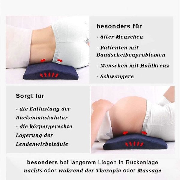 Ländryggskudde Kilkudde Ortopedisk Sovkudde Ländryggsstöd Säng Memory Foam Kudde För Ischias Graviditet Nack- eller Benvärk, 24x60cm