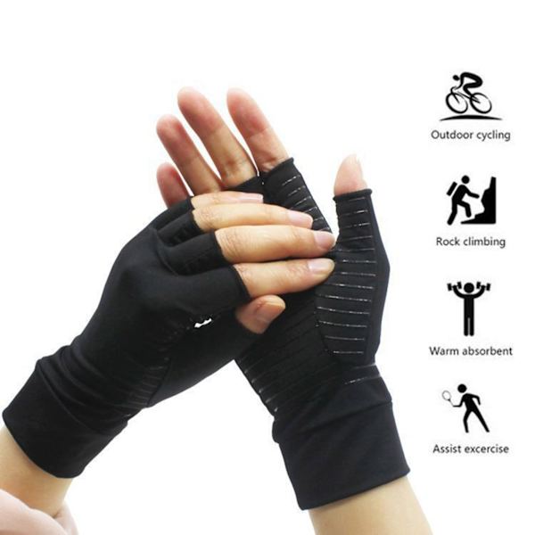 1 par halvfingerhandskar med hög stretch, lätta, högdensitet, solskyddshandskar för utomhusridning, svarta, M