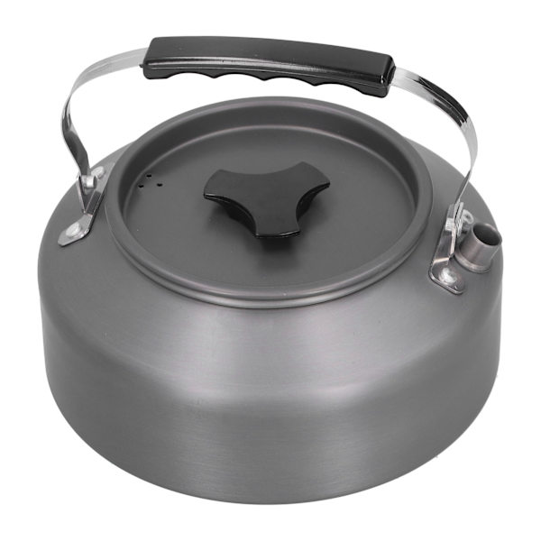 1,6 L bærbar camping kaffekjele utendørs fiske fotturer grill vannkoker (svart håndtak)