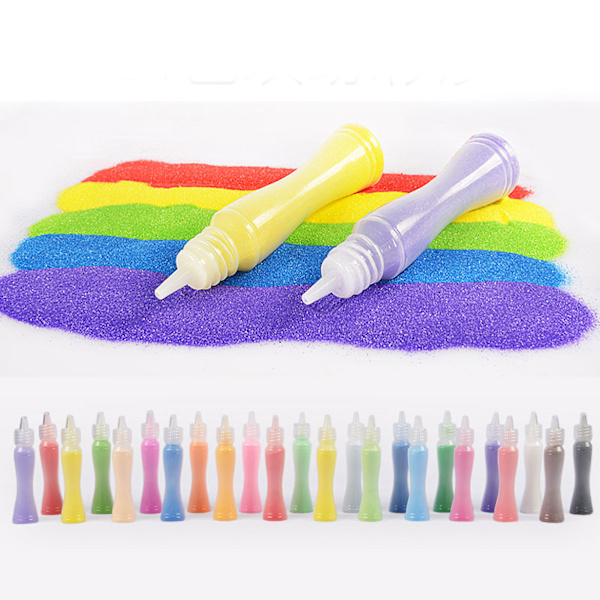 Sandritningspapper Set Barn DIY Konst Färg Målning Kreativ Ritning Tidig Utbildning Leksaker 12 Färger 24 Ark