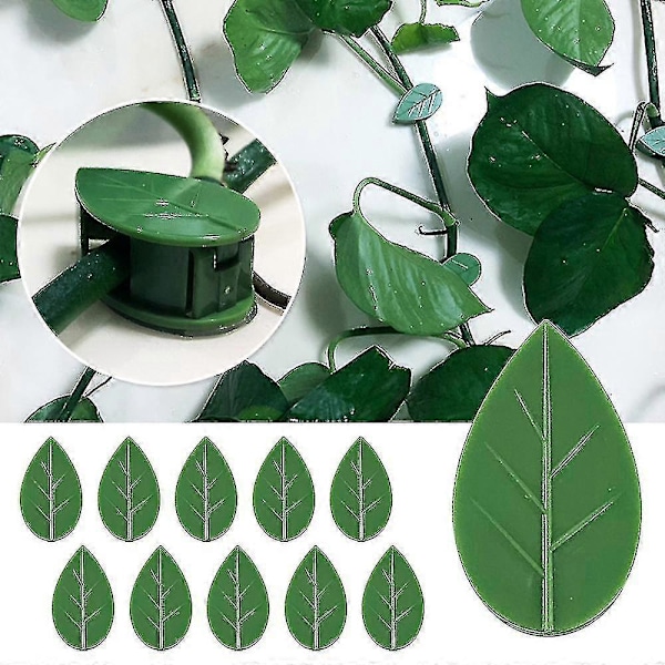 10/20/30 stk. Simulation Grønt Blad Plante Klatrevæg Vinstok Blad Væg Fastgørelsesspænder Clips 30 stk. Zekai