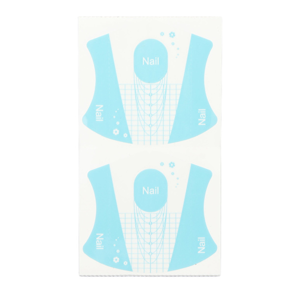 100 st Återanvändbar Nail Art Guide Form Självhäftande Nail Art Extension Sticker för Nagelsalong