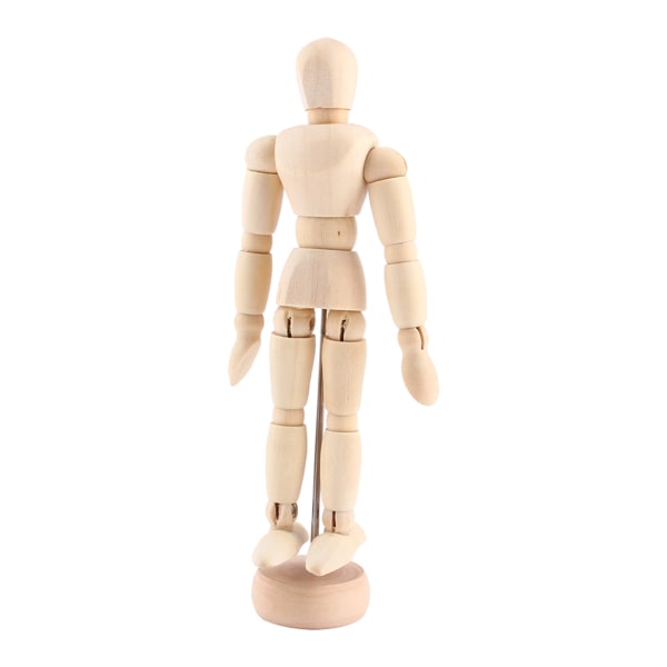 Kunstklasse trefigur mannlig dukke mannequin tre bevegelig modell display håndverk 4,5 tommer