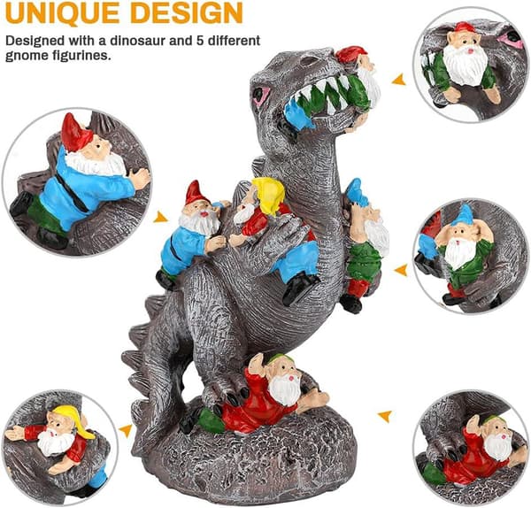 18 cm Dinosaurieträdgårdsstaty för utomhusdekor uteplats prydnadspresent