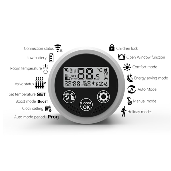 Smart radiatorventil Smart termostatventil Mobilappkontroll Zigbee radiatorkontroller-1 st