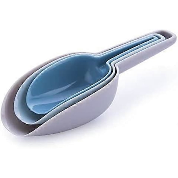 Plastsked Set Husdjursmat Sked Valpmat Skopa Mätsked Torr Foder Sked Multifunktionell Praktisk Sked Set 3 Delar Nesting Design