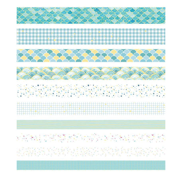 Dekorativt gullfolie Washi-tapesett - 10 ruller for DIY-håndverk, scrapbooking, bullet-journaler, gaver og dekorering