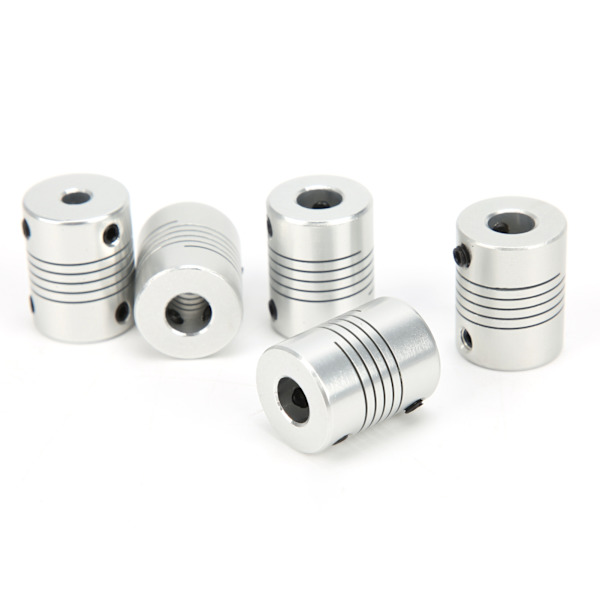 5 stk fleksible akselkoblinger for 3D-skriver trinnmotor aluminiumslegering kobling 5 x 8 mm