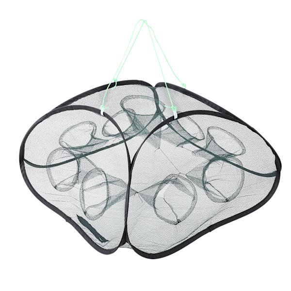 Handkast fiskenät hopfällbart nylon fiskenät fånga fiskfälla fiskeredskap 9 hål
