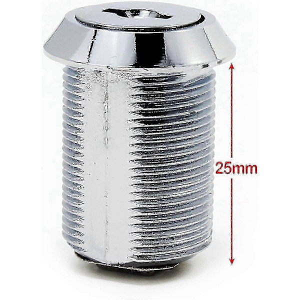 Turvalukko ruostumattomasta teräksestä postilaatikkoon, kaappiin, laatikkoon, samat avaimet, 25mm