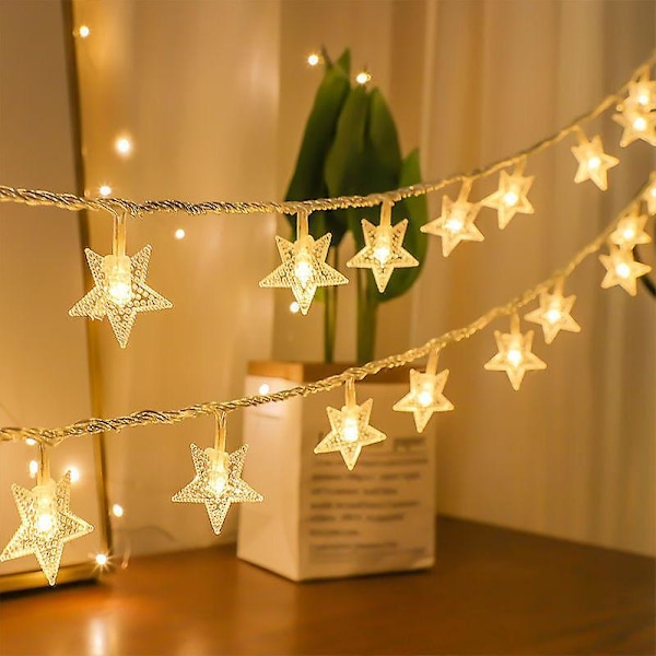 Twinkle Little Star Ljuskedja - 3m 20 LED Varmvit - Batteridriven Inomhus/Utomhus Dekoration för Barnrum, Vägg, Sovrum