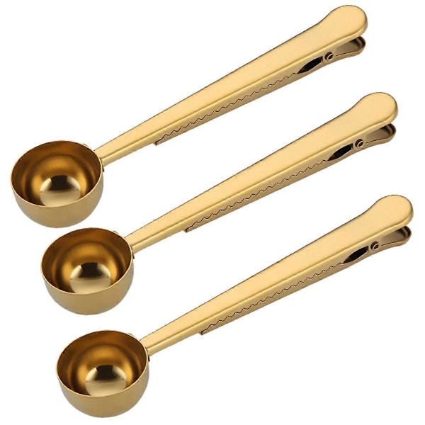 2 i 1 Kaffeske Kaffepulver Måleske, Guld
