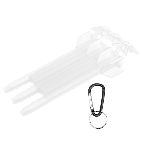Universell bärbar pilbox ABS-fodral 3 hylsförvaring med aluminiumlegering hängspänne transparent