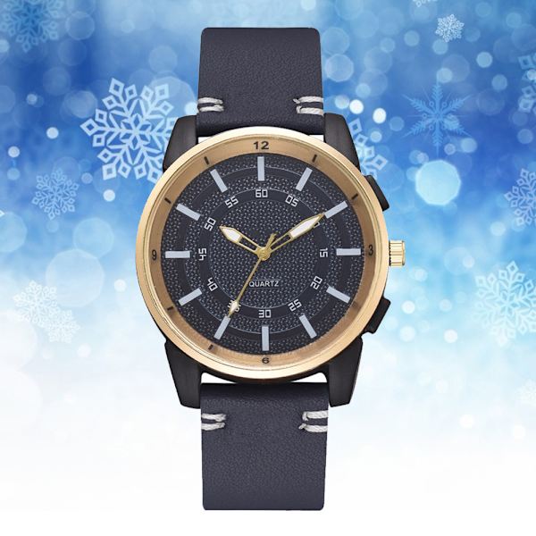 Mænd Casual Stilfuldt Quartz Analog PU læderrem Ur Business Armbåndsur (Blå)