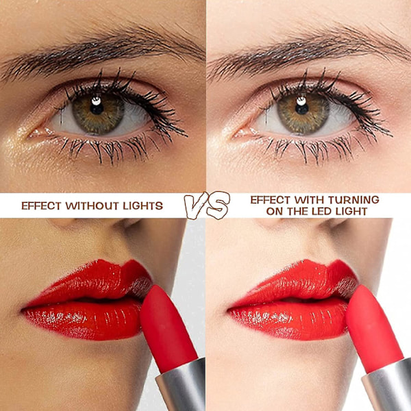 Mini Makeup Spejl med 12 LED'er Bærbar Oplyst Spejl til Udendørs Rejser (Mintgrøn)