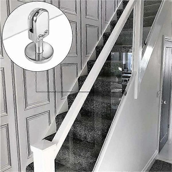 Glastrappe klemme, 5-8 mm glasklemme, 304 rustfrit stål glasklemme, balustrade glasklemmer, med bundstøttesøjle, justerbar, til skærme, P