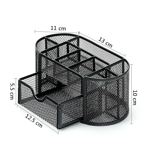 Musta verkko-työpöydän järjestäjä 9 lokerollinen ja laatikollinen - täydellinen kotiin tai toimistoon