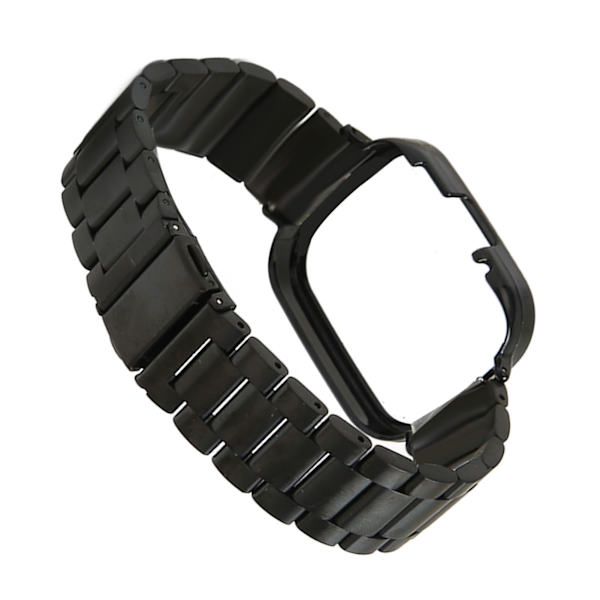 Urrem Beskyttende Case Band 2 i 1 justeret rustfrit stål urbånd til Redmi Watch 3 Black