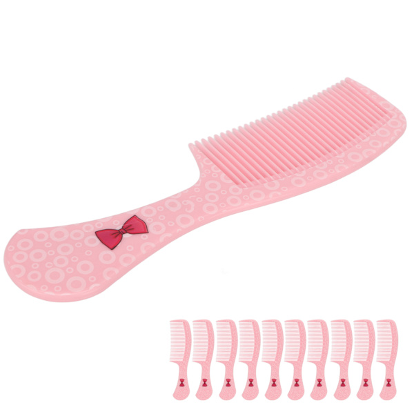 10 stk bredtannet kam forhindrer statisk ergonomisk rund kant bærbar hårstyling kam for hjemmet utendørs rosa